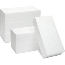 Weiße Schaumstoff-Bastelblöcke - 6er-Pack rechteckige Polystyrol-Schaumsteine für Heimwerker, Kunst und Handwerk, 20,3 x 10,2 x 5,1 cm