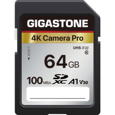 GIGASTONE 64GB SDXC atminties kortelė, 4K Camera Pro, iki 100MB/s, skirta 