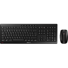 CHERRY Stream Desktop, belaidis klaviatūros ir pelės rinkinys, belgų išdėstymas (AZERTY), 2,4 GHz belaidis, tylus klavišų paspaudimas, maitinamas iš baterijos, juodas