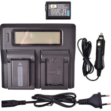 DSTE® 2 pakuotės atsarginė baterija NP-FW50 + LCD dvigubas įkroviklis, suderinama su 