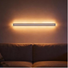 25 W LED sieninis vidaus apšvietimas 100 cm sieninis vidaus šviestuvas su nuotolinio valdymo pulteliu, aukštyn žemyn sieninis šviestuvas, modernus sienų apšvietimas, baltos spalvos, skirtas miegamajam, koridoriui, svetainei, laiptams, vaikų kambariui