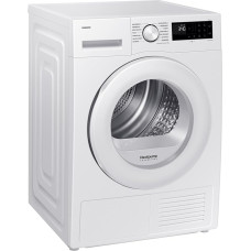 „Samsung“ DV90DG52A0TEEG DV5000D šilumos siurblio džiovintuvas, 9 kg, energijos vartojimo efektyvumo klasė C, su LED ekranu, „Optimal Dry“ funkcija, „SmartThings“ programėle, higienos programa, „Air Refresh“ funkcija, baltos spalvos