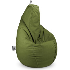 „Happers“ sėdimoji pūslė XXL, modelis „Pear“, pagaminta iš matinio „Naylim Green“ audinio, skirta naudoti lauke ir patalpose