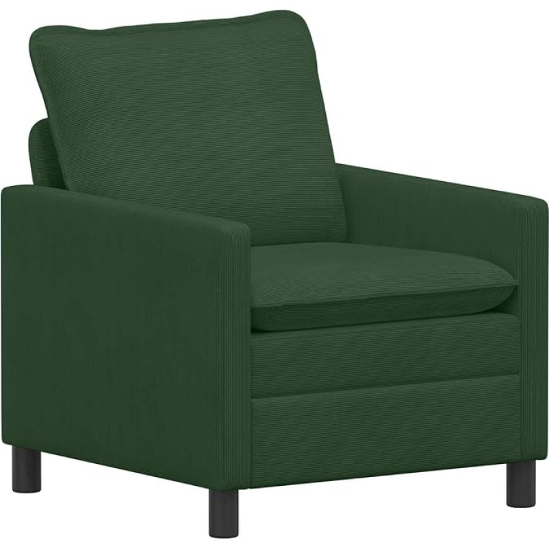 Sofa-Set, 2-teilig, Dschungelgrün, gerippter Stoff | Metallrahmen, extra dicke Kissen, abnehmbarer Bezug, pflegeleicht, für Wohnzimmer