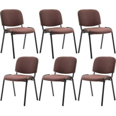 CLP Design lankytojų kėdė „KEN“ (6 vnt.) – sukraunama, prieinama, tvirta, audinio apmušalas: rudas