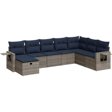 „Rantry“ modelis 3325537 – sodo sofų komplektas su daiktų laikymo skyriumi ir pėdų atrama, pagamintas iš PE rotango, 55 x 53 x 34 cm, skirtas terasai ir kiemui