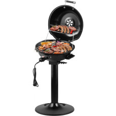CUSIMAX Electric Grill Stand Grill with Lid and Base, Adjustable Temperature and Fat Tray, 1600 W Electric Barbecue Grill for Outdoor Use, Balcony and Garden, Easy to Clean