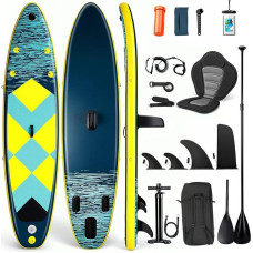 SUP (Stand Up Paddle) lenta, pripučiama SUP lenta suaugusiems ir pradedantiesiems, neslystantis EVA denis, komplekte su visais reikalingais priedais, universali SUP lenta ežerams, upėms ir jūrai | SUP lenta suaugusiems ir pradedantiesiems, neslystantis EV
