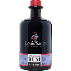 „Louis Santo Premium“ vieno statinės romas, 8 metų | Brandintas konjako statinėse | Karibų romas | Puiki dovana | 40 % tūrio | 0,5 l