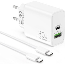 30 W USB C Charger + Charging Cable for iPad Pro 13 Inch / 12.9 Inch / 11 Inch / iPad 10 / 11 / A16 | For iPad M5 Air M4 Mini A17, iPhone 17 16 15 Pro Max 17e 16e, Power Supply Quick Charger Charger 2M USBC Fast Charging Cable