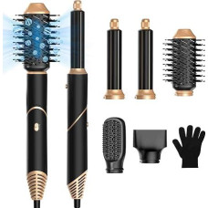 Hairstyler 5 in 1, Hair Styler Set, Airstyler 5 in 1, Hair Styler with Automatic Air Curling Iron, Straightening Brush, Warm Air Brush for Fine Hair, Drying, Straightening, Curling, Volume