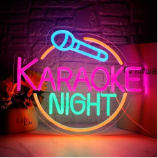 Dracey Karaoke Night Neon Sign, LED Karaoke Bar, Neon Signs for Wall Decoration, Open Wall Lights, USB Powered for Game Room, Man Cave Bar, Pub, Party, Birthday Gift (15.2 x 12.5 Inch