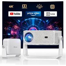„iSinbox“ 4K lauko projektorius su „Netflix“, 2 x 20 W „Dolby“ ir „DTS“, HDR10+, „Wi-Fi 6“ | Pasukamas stovas, automatinis ekrano pritaikymas, AI automatinis fokusavimas, 6D trapezinės deformacijos korekcija, „Bluetooth 5.4“ projektorius, skirtas namų kin