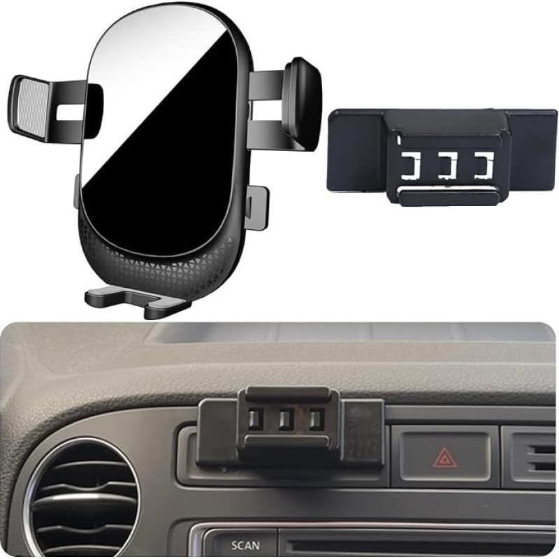 Automobilinis mobiliojo telefono laikiklis „Volkswagen Tiguan“ automobilių aksesuarams [Suderinamas tik su 2007–2016 m. gamybos „VW Tiguan I MK1“ modeliais] 360° pasukami mobiliojo telefono laikikliai, skirti „iPhone“, „Galaxy“ ir kitiems „Android“ išmani