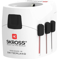 SKROSS | 1302460 | Universalus kelioninis adapteris su 2 ir 3 kontaktų lizdais bei 2 USB lizdais – įtampa ir galia: 100 V – 630 W, 250 V – 1575 W – apsauga nuo elektros smūgio