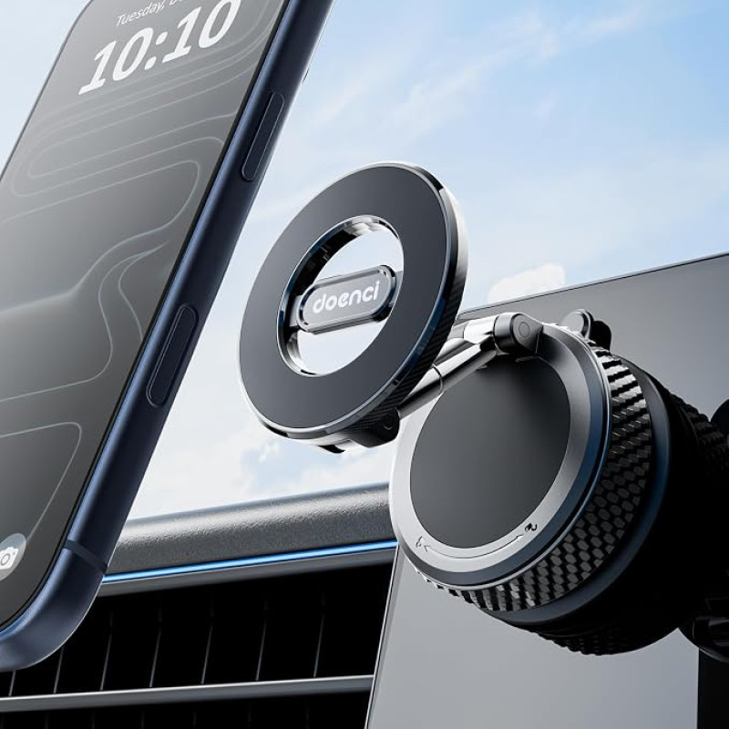 Magnetinis mobiliojo telefono laikiklis automobiliui, suderinamas su „MagSafe“, pasukamas 360° | Mobiliojo telefono laikiklis su vakuumine siurbtuvėle, [su 17 magnetais], skirtas montuoti ant priekinio stiklo ar prietaisų skydelio, suderinamas su „iPhone 