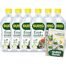 „SURIG“ acto esencija, 400 ml, su 25 % acto rūgšties, 6 vnt. rinkinys + trumpas naudojimo vadovas – 100 % augalinis actas, skirtas valymui ir kalkių pašalinimui virtuvėje bei namuose – maistinis, tinkamas maisto gaminimui ir marinuojant