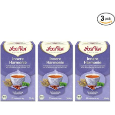 „Yogi Tea“ „Inner Harmony“, 3 pakuotės po 17 maišelių (51 arbatos maišelis) | Ajurvedinė ekologiška prieskonių ir žolelių arbata, sudaryta iš citrinžolės, rooiboso ir cinamono, puikiai tinka dovanai