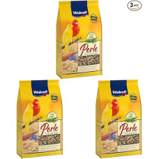 „Vitakraft Canary Bead“, kanarėlių lesalas su vitaminais ir mineralais, su grūdais ir sėmenimis, be pridėto cukraus (1 x 1 kg) (3 vnt. pakuotė)