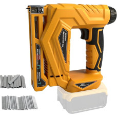 Akumuliatorinis vinų šaudyklė „Dewalt“ 18 V/20 V, „2-in-1“ bešepetėlis elektrinis vinų šaudyklė, 18 GA vinų šaudyklė su 1000 vinų, 1000 spaustukų, skirta savarankiškiems medžio darbams (geltona, skirta „Dewalt“)