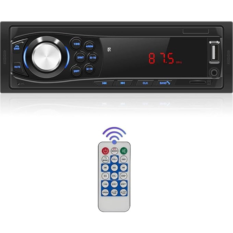 wisdom Line Bluetooth Car Radio with USB, AUX Inputs, Handsfree and Smartphone Connectivity for Improved Audio Experience
