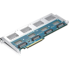HiFiber Quad U.2 SSD to PCIe3.0 X16 Adapter without PCIe Bifurcation Function, Supports 4x U.2 SSD or Soft Raid (PCIe Bifurcation Motherboard is required)