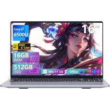Nešiojamasis kompiuteris su 16 colių ekranu, „Core i7 6500U“ procesoriumi, 16 G RAM + 512 G SSD (16 GB RAM + 512 GB SSD)