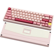 „WOBKEY Zen 65“ mechaninė klaviatūra, greitai nuimamas CNC apdirbtas aliuminio korpusas, keičiama veikiant sistemai, trys ryšio režimai (BT/2,4 G/USB-C), RGB apšvietimas, QMK/VIA, tinka „Mac“ ir „Windows“ (spalva „Ultra Pink Gold“)