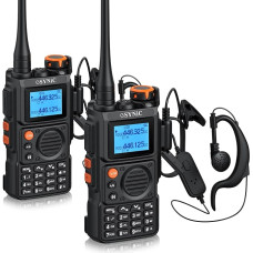 „eSynic“ racijos „Walkie Talkie“ K6 Pro UHF/VHF dvipusės radijo ryšio priemonės, 2 vnt. rinkinys