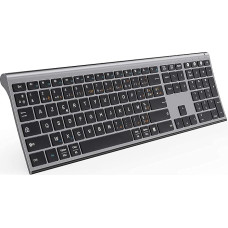 AZERTY klaviatūra, ypač plona, įkraunama, skirta keliems įrenginiams, su 3 „Bluetooth“ kanalais, suderinama su kompiuteriais, planšetėmis, mobiliaisiais telefonais ir „iPad“ įrenginiais, veikianti su „Windows“, „iOS“ ir „Mac OS“ operacinėmis sistemomis, p
