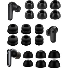 A-Focus 9 Pairs Soundcore Space A40 P3i P20i P30i P40i Memory Foam Double Flange Replacement Ear Tips Ear Tips Fits Soundcore Sport X10 X20 Life A1 Black