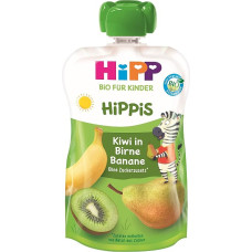 „HiPP“ kivių, kriaušių ir bananų mišinys – „Charlie Zebra“, 100 g – ekologiškas