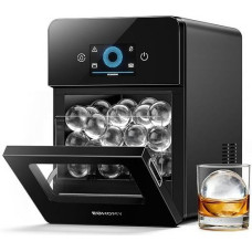 EUHOMY Ball Shaped Ice Cube Machine, Ice Cube Maker for Large Ice Balls - 108 Pieces/Day Self-Cleaning Ice Ball Machine for Crystal Clear Ice - Round Ice Cube Maker for Whiskey & Bourbon