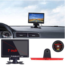 18 mm Lens Top Quality Reversing Camera + 7 Inch TFT LCD Screen Car Monitor Brake Light Car Roof Reversing Camera for VW T5 Bus Transporter Multivan Caravelle