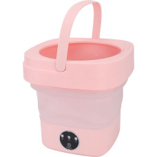 TOPINCN Foldable Small Portable Mini Washing Machine, 100-240 V, Fully Automatic, Small Underwear, Folding Washing Machine for Dormitory (Pink)