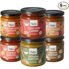 NABIO | Stew box with six different vegan stews. The new Nabio stew range is as diverse as the stew world itself. Simply heat and enjoy (6 x 365 g)