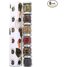 FOODOKO FINEST - Pepper Spice Gift Set | 6 Exciting Pepper Varieties in Tasting Set | Whole Peppercorns Suitable for the Pepper Mill (75 g)