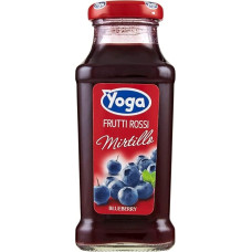24 x Yoga Bar Frutti Rossi Mirtillo Red Fruits Blueberry vaisių sulčių gėrimas Vaisių skonio stiklinis butelis 200 ml vaisių sulčių