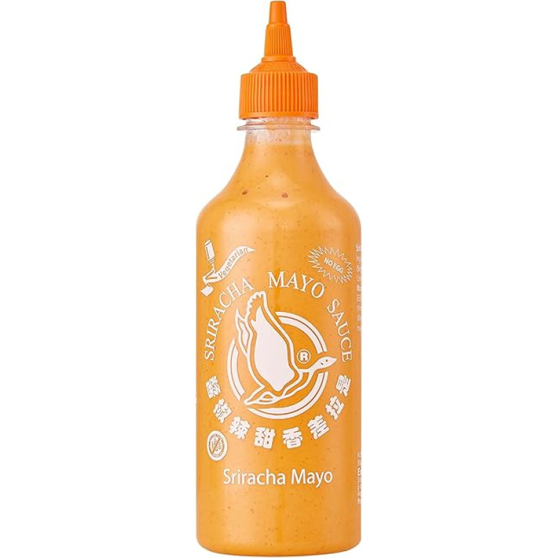 Flying Goose Sriracha Mayoo Sauce – Mayonnaise, Spicy, Orange Cap, Spice Sauce from Thailand, Pack of 1 (1 x 455 ml)