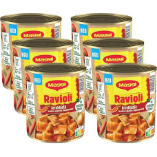 MAGGI Ravioli Arrabbiata, itin aštriame pomidorų padaže, koldūnai su aštria mėsa, skanus paruoštas maistas, idealiai tinka stovyklavimui, 6 vnt. (6 x 800 g)