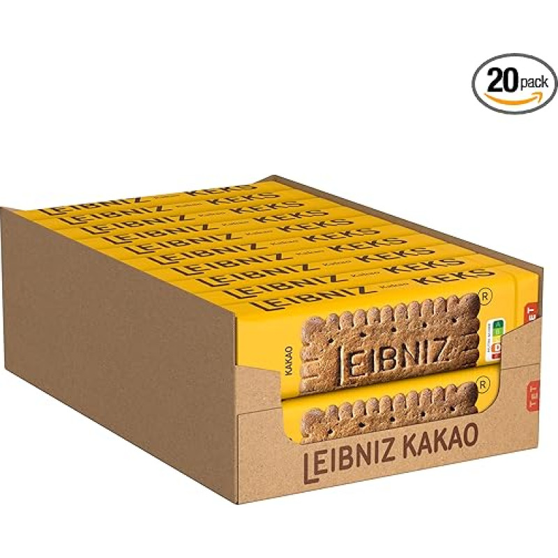 LEIBNIZ Kakaviniai sausainiai su tausojančia kakava (20 x 200 g), 20 vnt.