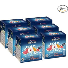 Meßmer Cold Tea Pink Grapefruit Pack of 6 | Summer Tea | Cold Infusion | 6 x 14 Pyramid Bags