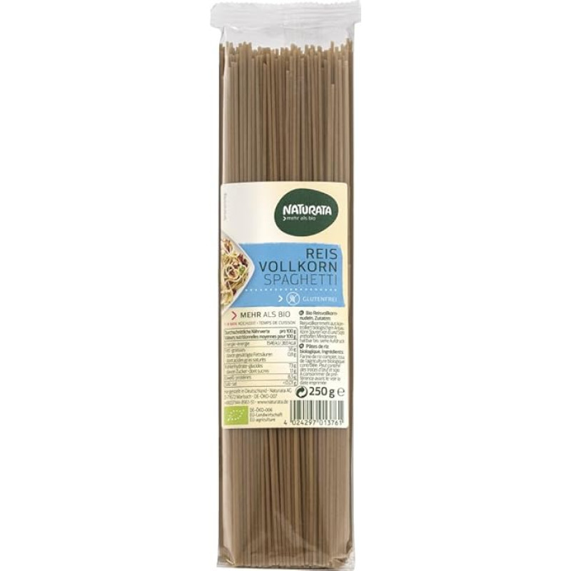 Naturata Organic Spaghetti, Rice Whole Grain (2 x 250 g)