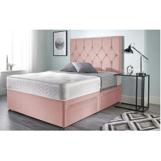 Bed Centre Ziggy Divan Bed with Mattress, without Headboard, No Drawers, Pink, Small Double (120cm x 190cm)