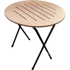 CASTELMERLINO Silvia sulankstomas stalas, metalas, Okume Naturale, Rotondo