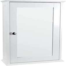 Home Discount® Vonios spintelė su viengubomis veidrodinėmis durelėmis, montuojama ant sienos, balta