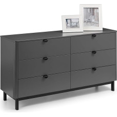 Julian Bowen Chloe Chest of Drawers 6 Drawers Wood Composite Storm Grey Lacquer One Size