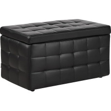 Hocker mit Stauraum Deckel Kunstleder schwarz Bettbank Truhe Modern Michigan