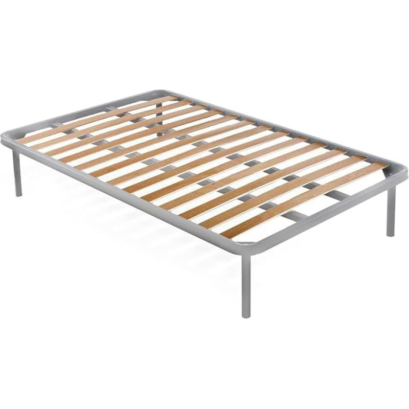 Talamo Italia - Malvina Double Bed Base, Orthopaedic Base Made of Birch Plywood with 13 Slats, 100% Made in Italy, Cm 140 x 190h 34 cm