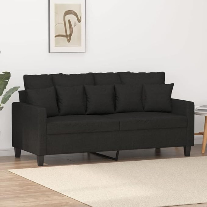 ZEYUAN 359271 2 vietų sofa juoda 140 cm audinys, Sofos ir kušetės, Sofa gyvenamasis kambarys, Sofa paauglių kambariui, Sofa poilsiui, Sofa miegamajam, Minkšta sofa